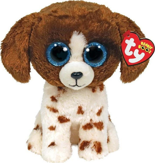 TY Beanie Boos Kahverengi Benekli Peluş Köpek Muddles 22cm Kız Erkek Çocuk Oyuncak Eğitici Oyuncakla