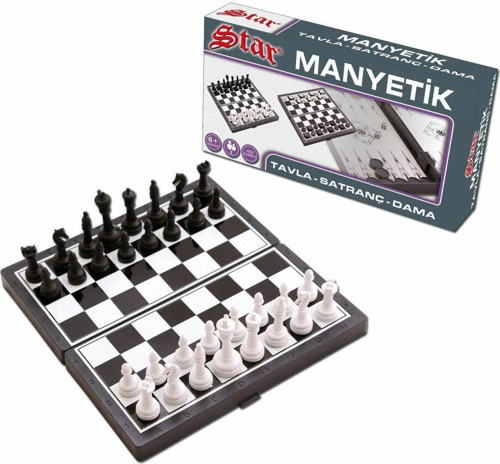 1050170 Manyetik Satranç-Tavla 2si 1 Arada Küçük Boy Kız Erkek Çocuk Oyuncak Eğitici Oyuncaklar