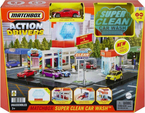 HNJ54 Matchbox Aksiyon Sürücüleri Süper Oto Yıkama Oyun Seti Kız Erkek Çocuk Oyuncak Eğitici Oyuncak