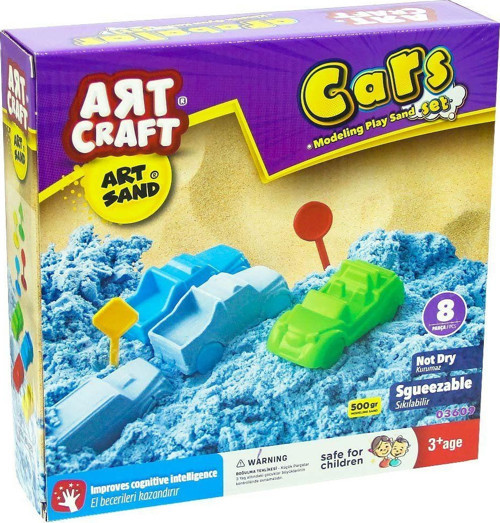 Dede Art Craft Arabalar Kinetik Kum Seti 500gr Kız Erkek Çocuk Oyuncak Eğitici Oyuncaklar