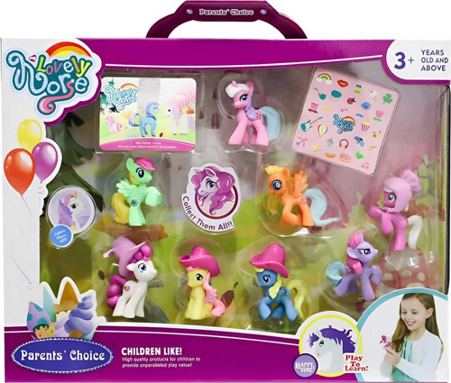 8'li Mini Pony Figür Seti Kız Erkek Çocuk Oyuncak Eğitici Oyuncaklar