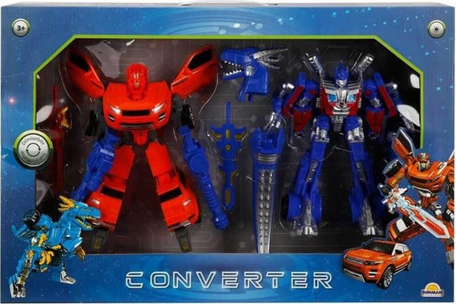 Işıklı 2'li Power Robot Transformer Dönüşen Araçlar Kız Erkek Çocuk Oyuncak Eğitici Oyuncaklar