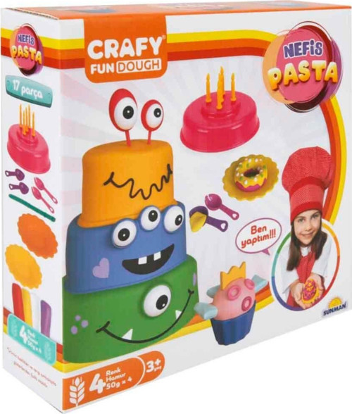 Crafy Nefis Pasta Oyun Hamur Seti 17 Parça 200 gr. Kız Erkek Çocuk Oyuncak Eğitici Oyuncaklar
