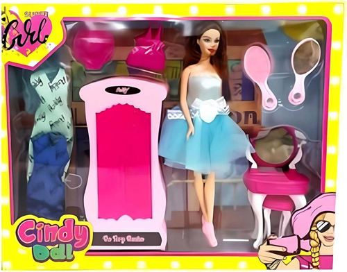 Oydaş Cindy Doll Dolaplı Makyaj Masalı Bebek 02453 Kız Erkek Çocuk Oyuncak Eğitici Oyuncaklar
