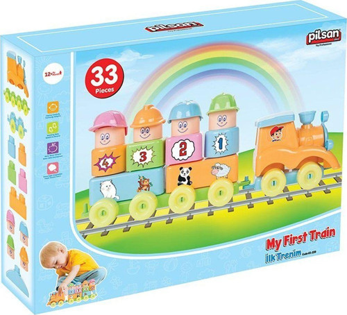03 228 Pilsan İlk Trenim 33 Parça Kız Erkek Çocuk Oyuncak Eğitici Oyuncaklar