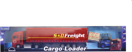Kutulu Sürtmeli Forklift ve Kırmızı Konteynır Tır Kız Erkek Çocuk Oyuncak Eğitici Oyuncaklar