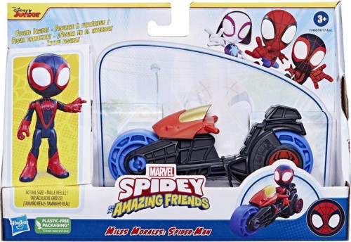 F6777 Spidey ve İnanılmaz Arkadaşları - Motorsiklet ve Figür +3 yaş Kız Erkek Çocuk Oyuncak Eğitici