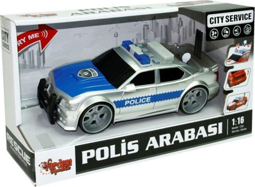 WY620A-B 1:16 Sürtmeli Sesli Işıklı Polis Arabası Kız Erkek Çocuk Oyuncak Eğitici Oyuncaklar