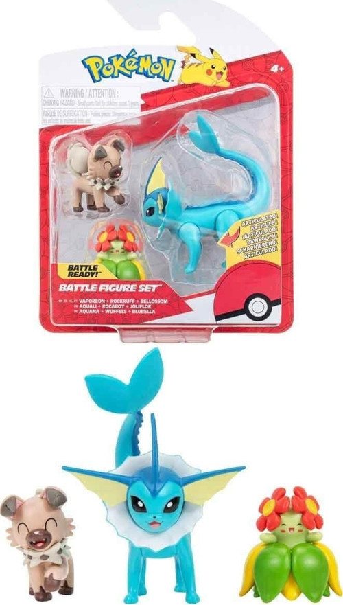 POK 95155-L Pokemon Battle 3'lü Figür Seti Seri -Necotoys Kız Erkek Çocuk Oyuncak Eğitici Oyuncaklar