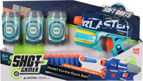 Hedefli Dart Tabancası 19cm Kız Erkek Çocuk Oyuncak Eğitici Oyuncaklar