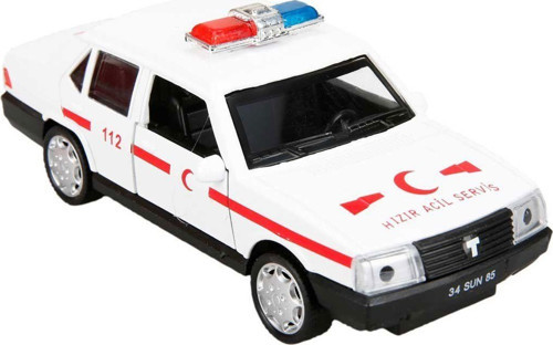 1605 1:32 Sesli ve Işıklı Acil Servis Araçları 13cm -Sunman Kız Erkek Çocuk Oyuncak Eğitici Oyuncakl