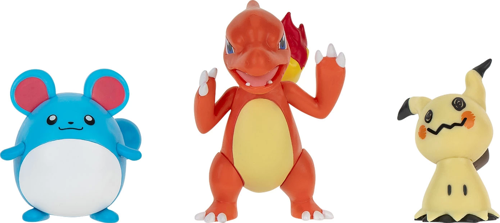 Pokemon Battle 3'lü Figür Seti Kız Erkek Çocuk Oyuncak Eğitici Oyuncaklar
