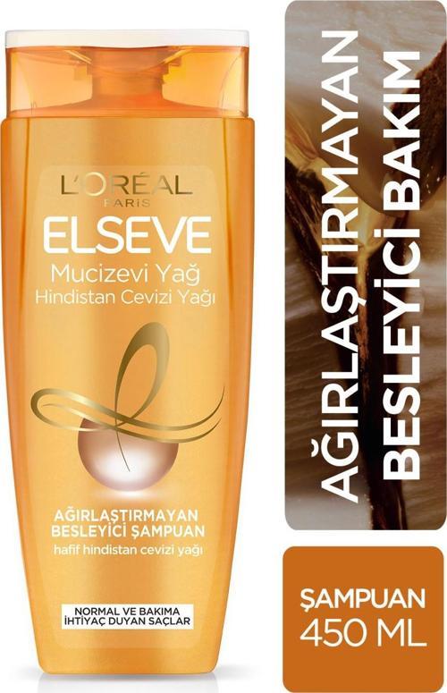 L'Oréal Paris Elseve Mucizevi Hindistan Cevizi Yağı Ağırlaştırmayan Besleyici Şampuan 450 ml