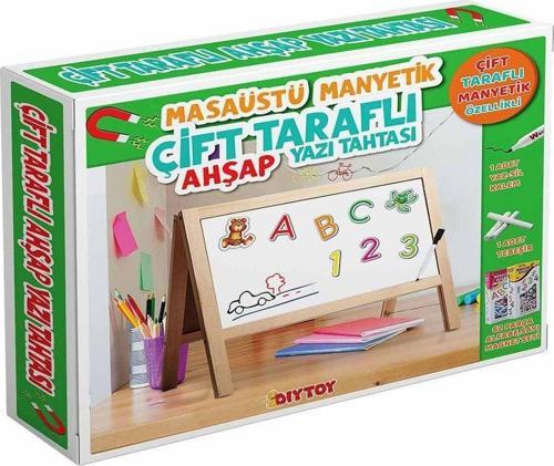 2243 Manyetik Çift Taraflı Masaüstü Ahşap Yazı Tahtası -Dıytoy Kız Erkek Çocuk Oyuncak Eğitici Oyunc