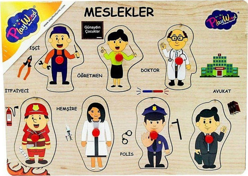 163/164/165 AHŞAP TUTMALI MESLEKLER Kız Erkek Çocuk Oyuncak Eğitici Oyuncaklar