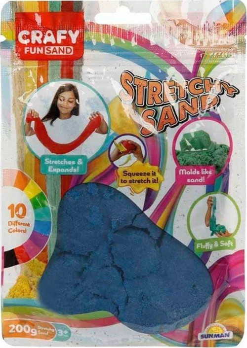 3605 Crafy Streç Oyun Kumu Koyu Mavi 200 g Kız Erkek Çocuk Oyuncak Eğitici Oyuncaklar