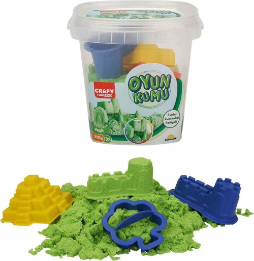 0454 Crafy Oyun Kumu Seti Yeşil 350 g Kız Erkek Çocuk Oyuncak Eğitici Oyuncaklar