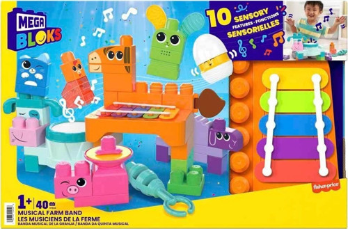 HPB46 Mega Bloks® Çiftlik Orkestrası 40 parça +1 yaş Kız Erkek Çocuk Oyuncak Eğitici Oyuncaklar