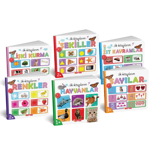 7202 Dıytoy, İlk Kitaplarım 6'lı Set - D07.0.7202 Kız Erkek Çocuk Oyuncak Eğitici Oyuncaklar