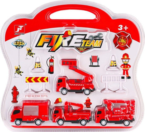 995A-10 Çek Bırak İtfaiye Araç Oyun Seti -Birliktoys Kız Erkek Çocuk Oyuncak Eğitici Oyuncaklar