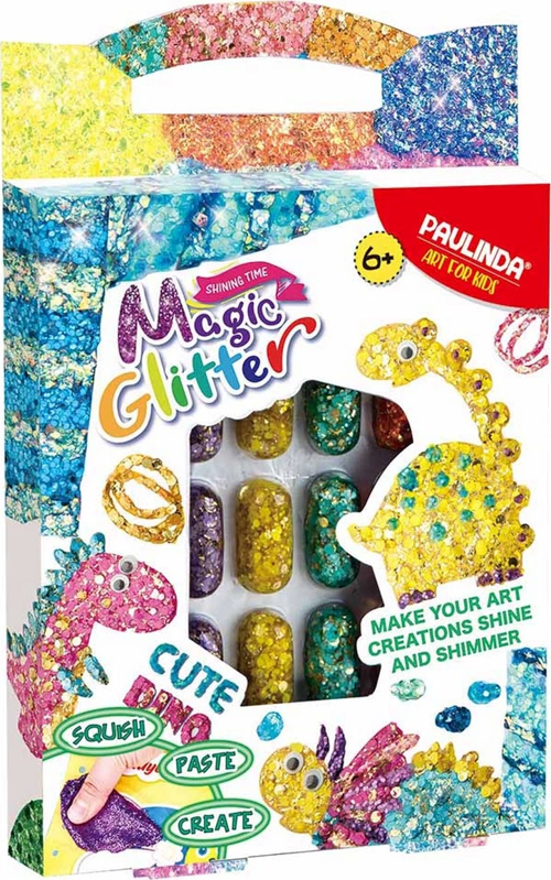 Paulinda Magic Glitter Cute Dino Hobi Set 12x5 ml S00095579 Kız Erkek Çocuk Oyuncak Eğitici Oyuncakl