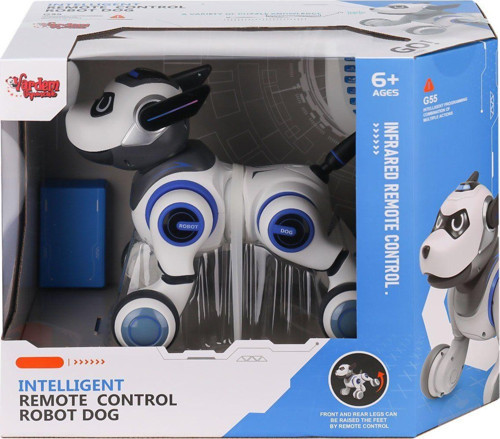 G55 Kumandalı Şarjlı Işıklı Müzikli İnteraktif Robot Köpek -Vardem Oyuncak Kız Erkek Çocuk Oyuncak E