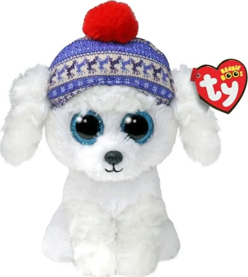 Ty Beanie Boos Bereli Beyaz Peluş Köpek Sleighbell 18cm Kız Erkek Çocuk Oyuncak Eğitici Oyuncaklar