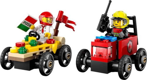 LEGO City Pizza Arabası İtfaiye Kamyonuna Karşı Yarış Arabası Paketi 60458 Kız Erkek Çocuk Oyuncak E