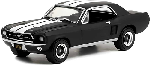 Greenlight 1:64 1967 Ford Mustang Coupe In Black With White Stripes Kız Erkek Çocuk Oyuncak Eğitici