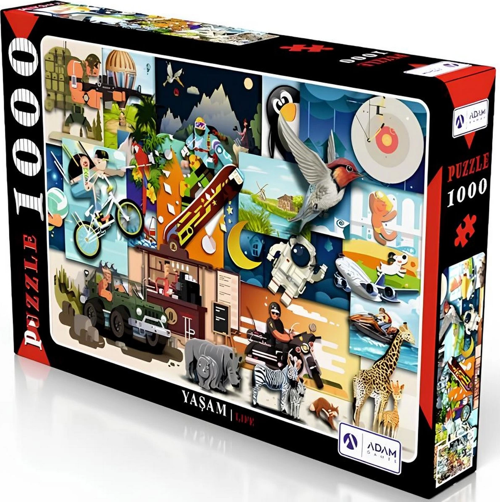 Yaşam 1000 Parça Puzzle Kız Erkek Çocuk Oyuncak Eğitici Oyuncaklar