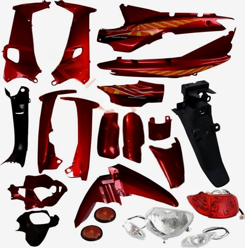 RAMZEY KALİPSO CUB ÇELİK KAPORTA SETİ KIRMIZI (FAR STOP VE SİNYAL DAHİL)