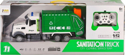 A8196-QH9003-1-2 Kumandalı Sesli ve Işıklı Çöp Kamyonu 1:12 Kız Erkek Çocuk Oyuncak Eğitici Oyuncakl