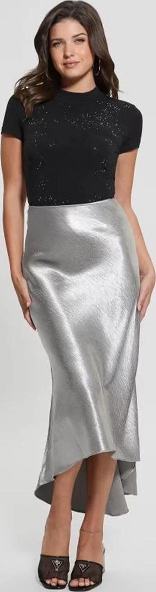 Mock Kadın Siyah Slim Fit T-Shirt W4BI26J1314-JBLK