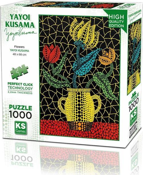 KS Puzzle 1000 Parça Yayoi Kusama Flowers Kız Erkek Çocuk Oyuncak Eğitici Oyuncaklar