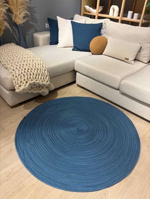 Jüt Yuvarlak Hasır Görünümlü Klasik Halı Kilim