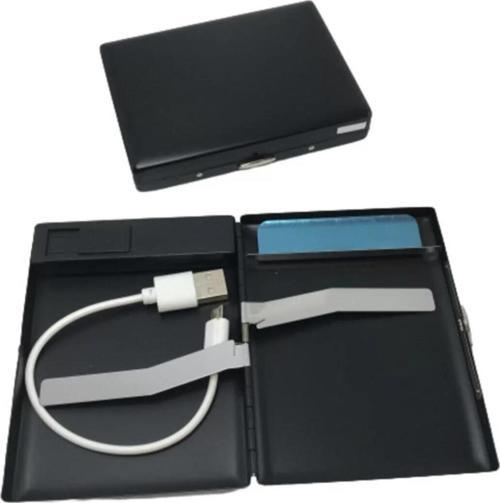 Usb Şarjlı Metal Çakmaklı Kısa Slim Sigara Tabakası