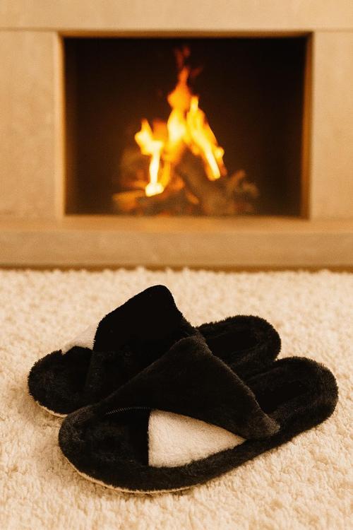 SOFTIE Çapraz Kadın Ev Terliği Kışlık Terlik Sessiz Taban