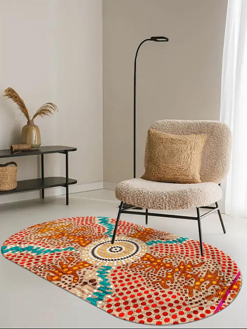 Mozaik Desen Baskılı Jüt Görünümlü Dijital Baskılı Kilim, Çift Taraflı Örme Üzeri Baskı Jüt Kilim