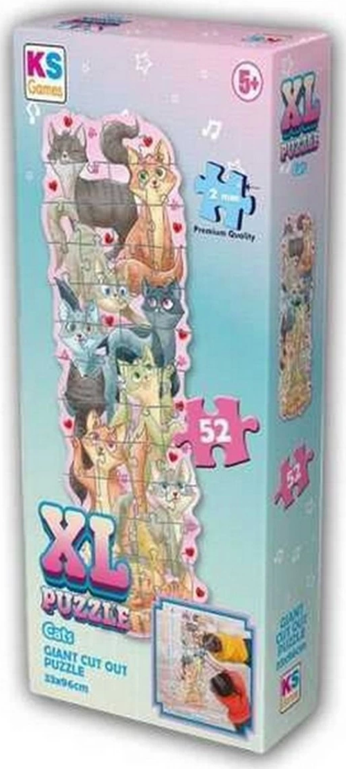 Ks Games Cats XL Puzzle 52 Parça KS-28617 Kız Erkek Çocuk Oyuncak Eğitici Oyuncaklar