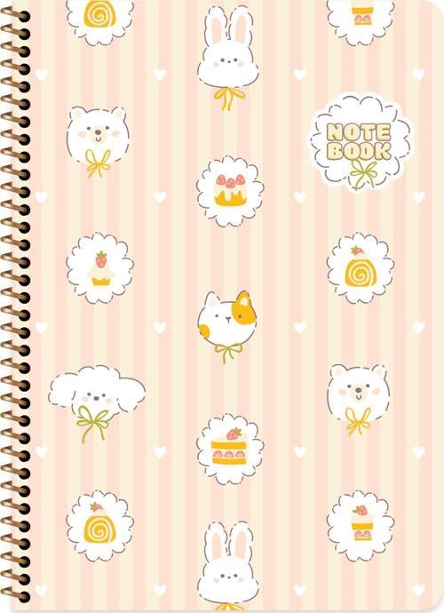 Keskin A4 Çizgili Karton Kapak Kawaii Defter - Köpek