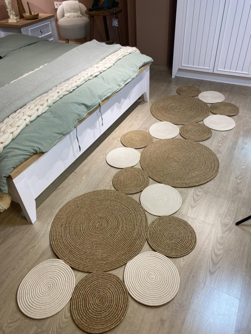 Snake Hasır Jüt Bej Yolluk Halı Kilim