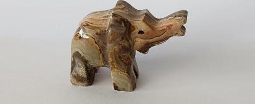 Fil Oniks Taşı Biblo Mermer Onix Ev Ofis Dekor Masa Süsü 