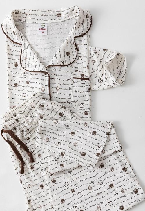 Uzun Kol Gömlek Yaka Kadın Büyük Beden  Pinterest Pijama Takımı - Mevsimlik Kadın Pijama