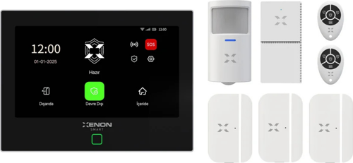 Akıllı Alarm Güvenlik Kiti Dokunmatik Ekran Uzaktan Kumanda Kapı Pencere Hareket Sensörü X7570