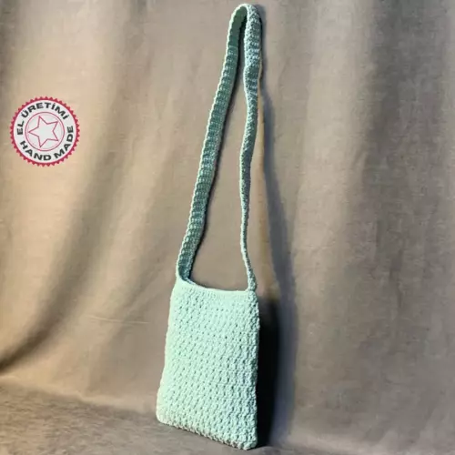 - Emine 9106 El Örgüsü Minik Çapraz Çanta - Bebe Mavisi