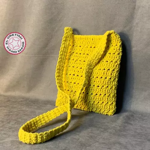 - Emine 9106 El Örgüsü Minik Çapraz Çanta - Sarı