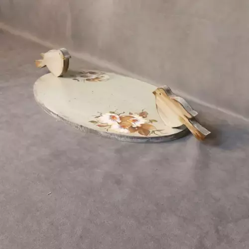 - Gülnur 8452 6722 El Yapımı Kuş Kulplu Ahşap Tepsi