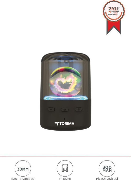 D73 Siyah RGB LED Işıklı Kablosuz Bluetooth Hoparlör