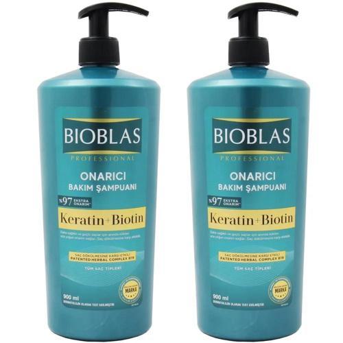keratin ve biotin onarıcı bakım şampuanı 2 x 900 ml