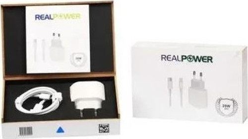 Realpower Apple Uyumlu iPhone 20 W Usb-C Güç Adaptörü Şarj Cihazı Ve Kablo Seti Platinum Serisi Set